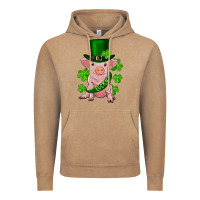 Vintage Coffee st. patrick's day lucky baby pig Vintage Hoodie - RanaPortraitStore