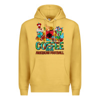 Antique Gold Coffee And American Football Coffee Cups Premium Hoodie - FaDigitalArtStudio