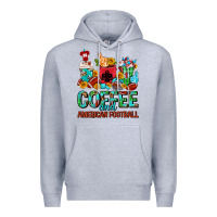 Heather Grey Coffee And American Football Coffee Cups Premium Hoodie - FaDigitalArtStudio