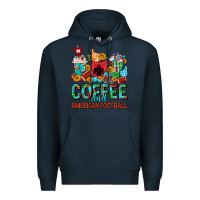 Navy Coffee And American Football Coffee Cups Premium Hoodie - FaDigitalArtStudio