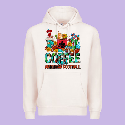 Coffee And American Football Coffee Cups Premium Hoodie Designed By Fadigitalartstudio