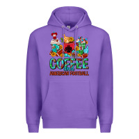 Purple Coffee And American Football Coffee Cups Premium Hoodie - FaDigitalArtStudio