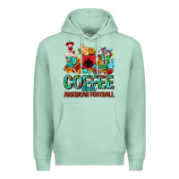 Seafoam Coffee And American Football Coffee Cups Premium Hoodie - FaDigitalArtStudio
