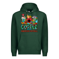 Sports Green Coffee And American Football Coffee Cups Premium Hoodie - FaDigitalArtStudio