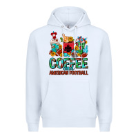 White Coffee And American Football Coffee Cups Premium Hoodie - FaDigitalArtStudio