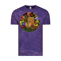 Cloud Purple Brown Cow Christmas Vintage Tee - RanaPortraitStore
