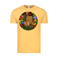 Vintage Mustard Brown Cow Christmas Vintage Tee - RanaPortraitStore