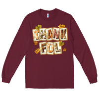 Burgundy Thankful with Plate Long Sleeve Tee - texasbilliewilder