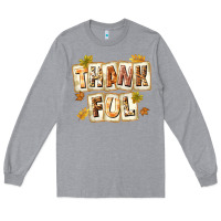Heather Grey Thankful with Plate Long Sleeve Tee - texasbilliewilder