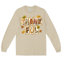 Mushroom Thankful with Plate Long Sleeve Tee - texasbilliewilder
