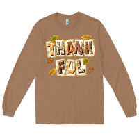 Toasted Coconut Thankful with Plate Long Sleeve Tee - texasbilliewilder