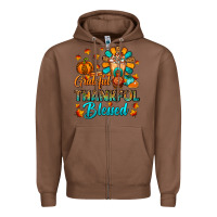 Chestnut Grateful Thankful Blessed Thanksgiving Cold Drink Zipper Hoodie - FaDigitalArtStudio