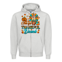 Dove Grey Grateful Thankful Blessed Thanksgiving Cold Drink Zipper Hoodie - FaDigitalArtStudio