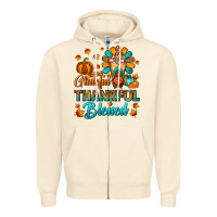 Sandshell Grateful Thankful Blessed Thanksgiving Cold Drink Zipper Hoodie - FaDigitalArtStudio