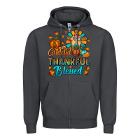 Smoke Grateful Thankful Blessed Thanksgiving Cold Drink Zipper Hoodie - FaDigitalArtStudio