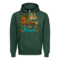 Sports Green Grateful Thankful Blessed Thanksgiving Cold Drink Zipper Hoodie - FaDigitalArtStudio