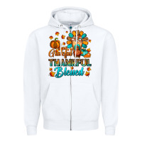 White Grateful Thankful Blessed Thanksgiving Cold Drink Zipper Hoodie - FaDigitalArtStudio
