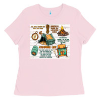 Bubblegum Pink camping life Ladies Tee - MaliasSmallBusiness