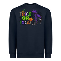 Navy trick or treat Heavyweight Sweatshirt - CowGirlArtShop
