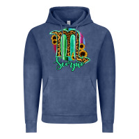 Vintage Denim Scorpio Zodiac Sign Sunflower Leopard Serape Vintage Hoodie - RanaPortraitStore