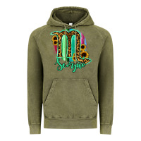 Vintage Olive Scorpio Zodiac Sign Sunflower Leopard Serape Vintage Hoodie - RanaPortraitStore