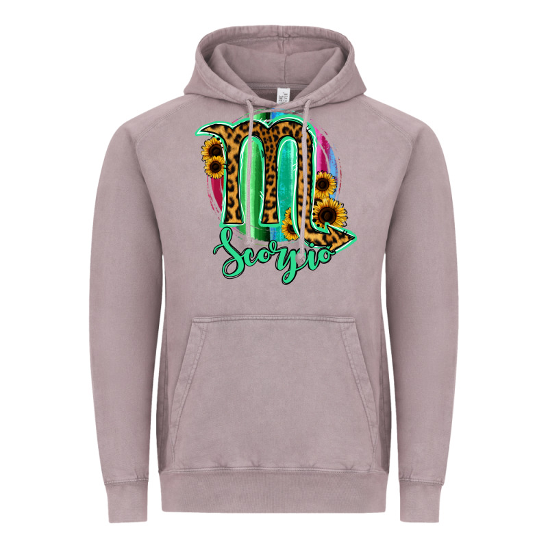 Scorpio Zodiac Sign Sunflower Leopard Serape Vintage Hoodie by RanaPortraitStore | Teevron