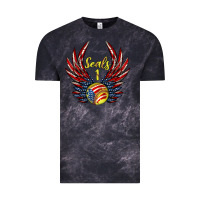 Cloud Black angel wings softball Vintage Tee - Jasminsmagicworld