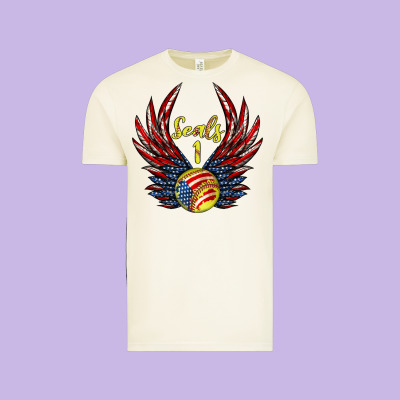 Angel Wings Softball Vintage Tee Designed By Jasminsmagicworld