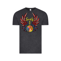 Vintage Black angel wings softball Vintage Tee - Jasminsmagicworld