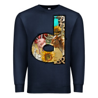 Navy farm life alphabet lowercase letters d Premium Sweatshirt - BundleAndBundleShop
