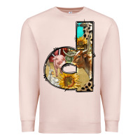 Pale Pink farm life alphabet lowercase letters d Premium Sweatshirt - BundleAndBundleShop