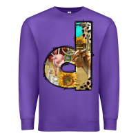 Purple farm life alphabet lowercase letters d Premium Sweatshirt - BundleAndBundleShop