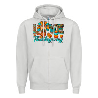 Dove Grey Love Thanksgiving Gobble And Frappe Zipper Hoodie - FaDigitalArtStudio