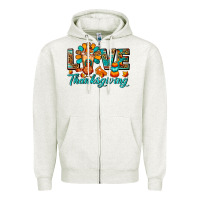 Oatmeal Heather Love Thanksgiving Gobble And Frappe Zipper Hoodie - FaDigitalArtStudio