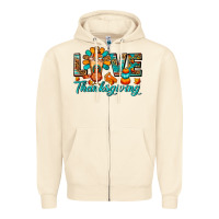 Sandshell Love Thanksgiving Gobble And Frappe Zipper Hoodie - FaDigitalArtStudio