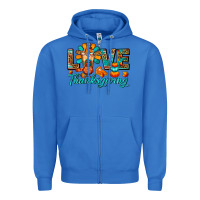 True Royal Love Thanksgiving Gobble And Frappe Zipper Hoodie - FaDigitalArtStudio