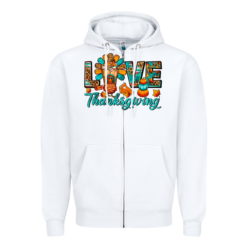Love Thanksgiving Gobble And Frappe Zipper Hoodie by FaDigitalArtStudio | Teevron