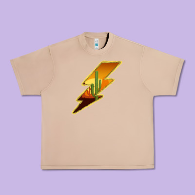 Cactus Sunset Lightning Urban Heavy Tee Designed By Bettercallsaul