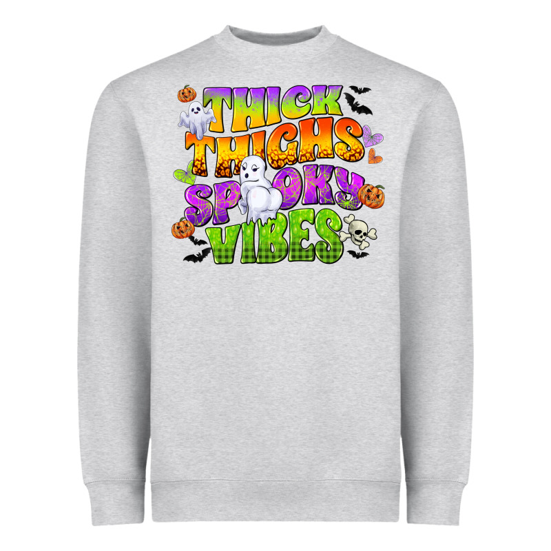 Thick Thighs And Spooky Vibes Heavyweight Sweatshirt by CowGirlArtShop | Teevron