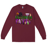 Burgundy Halloween Party Long Sleeve Tee - texasbilliewilder