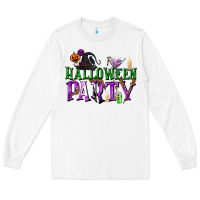 White Halloween Party Long Sleeve Tee - texasbilliewilder