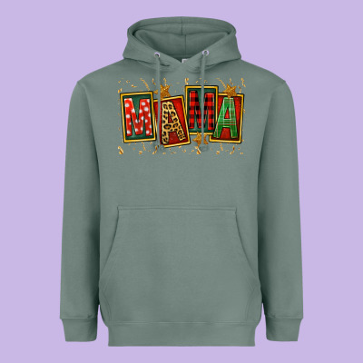 Mama Christmas Heavyweight Hoodie Designed By Fadigitalartstudio