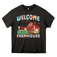Asphalt welcome to our farmhouse Heavy Core Tee - MaliasSmallBusiness