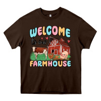 Chocolate Brown welcome to our farmhouse Heavy Core Tee - MaliasSmallBusiness