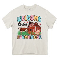Cream welcome to our farmhouse Heavy Core Tee - MaliasSmallBusiness