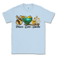 Dusty Blue Peace Love Ducks Classic Tee - LillyAllenDesigns