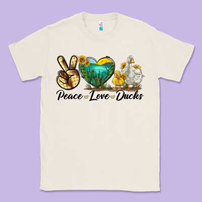 Peace Love Ducks Classic Tee Designed By Lillyallendesigns
