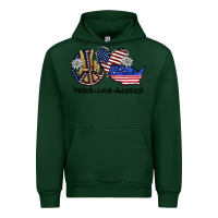 Forest Green peace love america Urban Hoodie - SublimationCraftShop