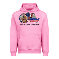 Fuchsia Pink peace love america Urban Hoodie - SublimationCraftShop