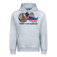 Heather Grey peace love america Urban Hoodie - SublimationCraftShop